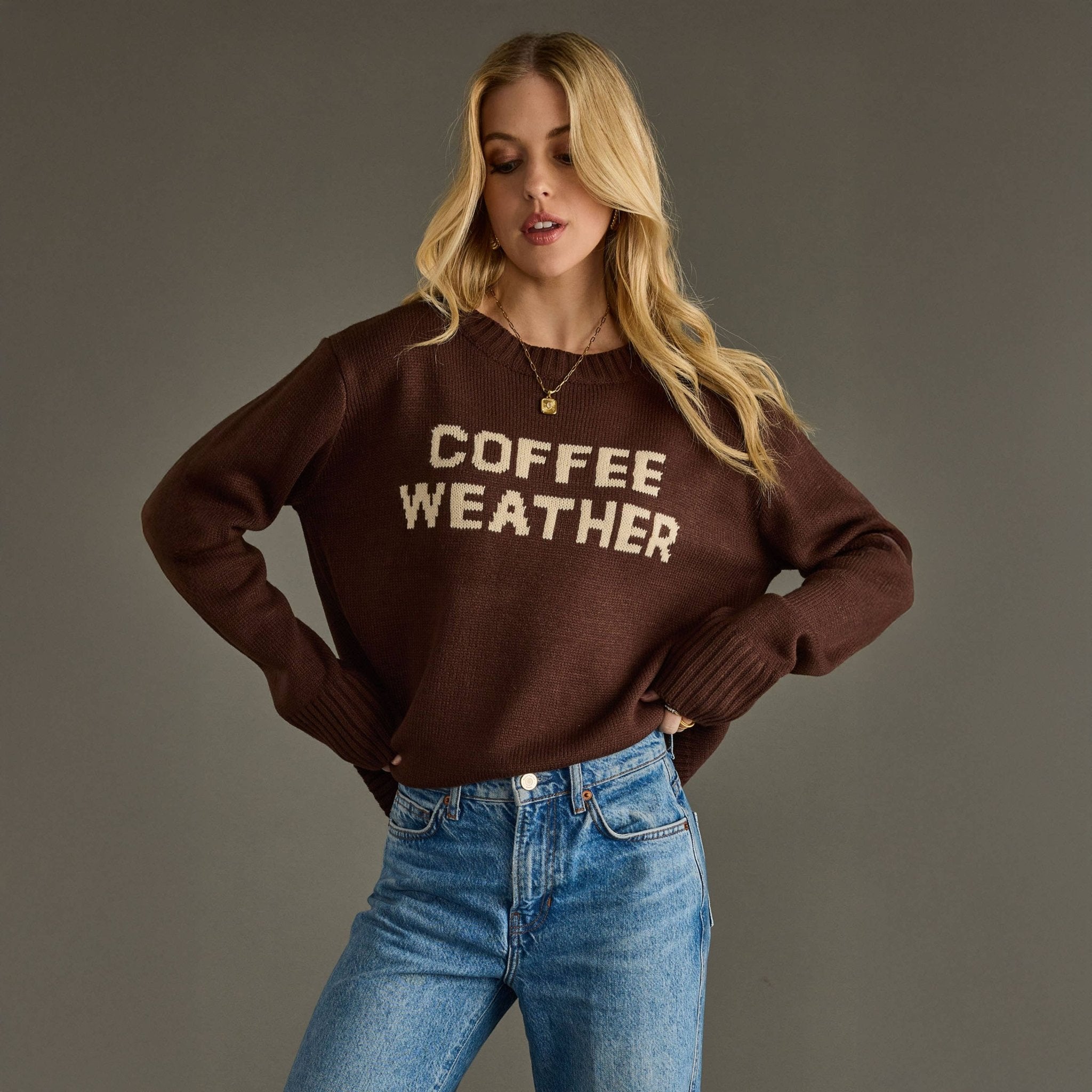 Dk. Brown Coffee Weather Sweater - The Bronze Butterfly