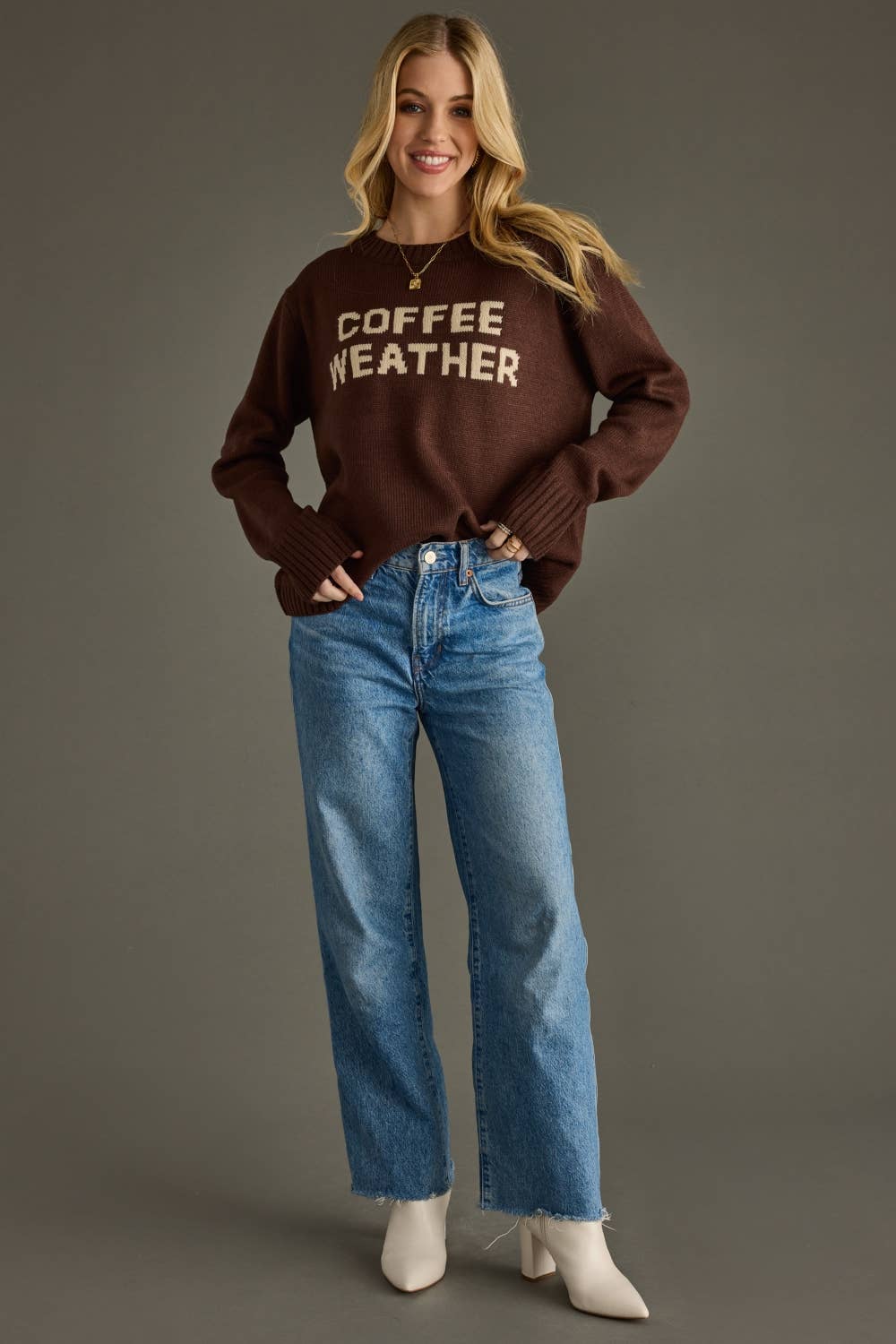 Dk. Brown Coffee Weather Sweater - The Bronze Butterfly