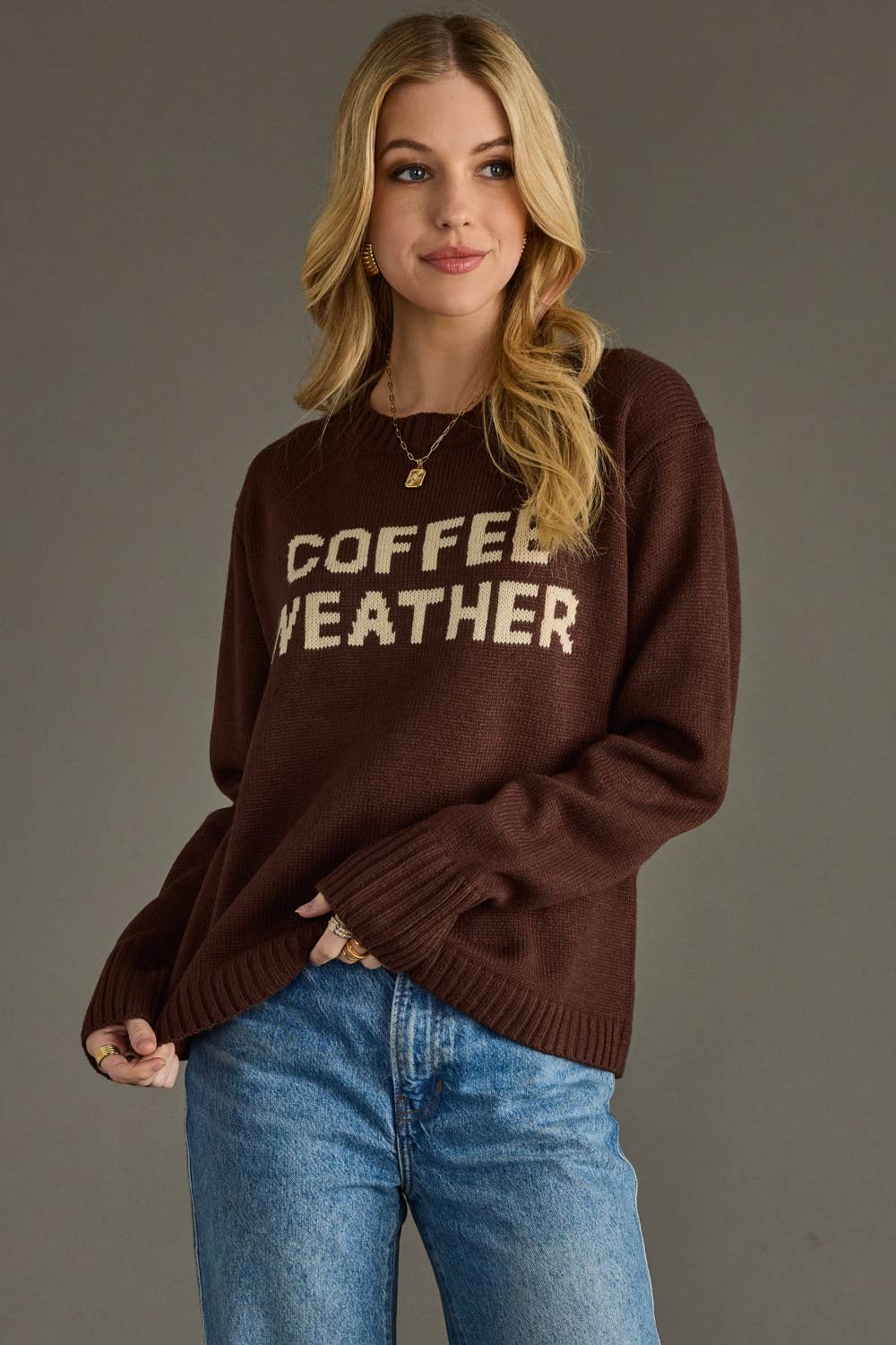 Dk. Brown Coffee Weather Sweater - The Bronze Butterfly