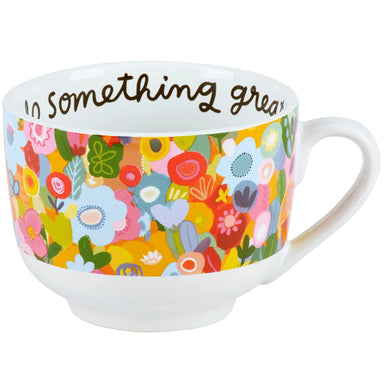 Do Something Great Floral Stoneware Mug | 18 oz - The Bronze Butterfly