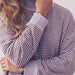 Dusty Purple Brushed Stripe Mock Neck Sweatshirt & Pants Set - The Bronze Butterfly