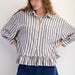 Easel 3/4 SLVS STRIPE LINEN SHIRT - The Bronze Butterfly
