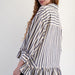 Easel 3/4 SLVS STRIPE LINEN SHIRT - The Bronze Butterfly