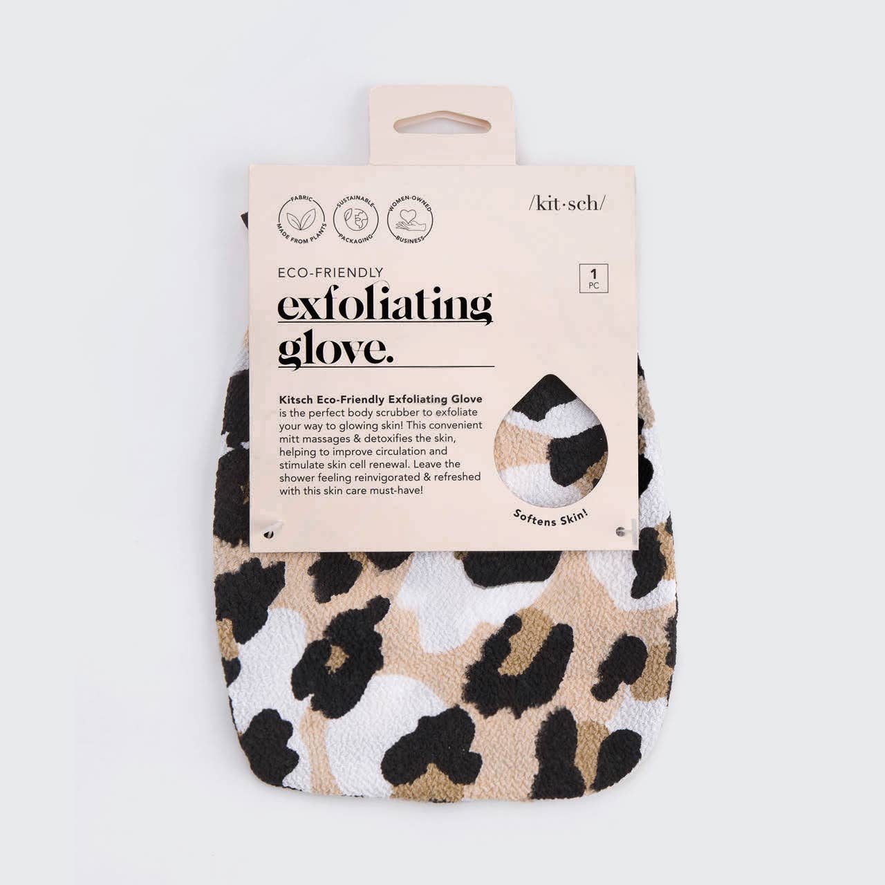 Eco - Friendly Exfoliating Glove - Leopard - The Bronze Butterfly