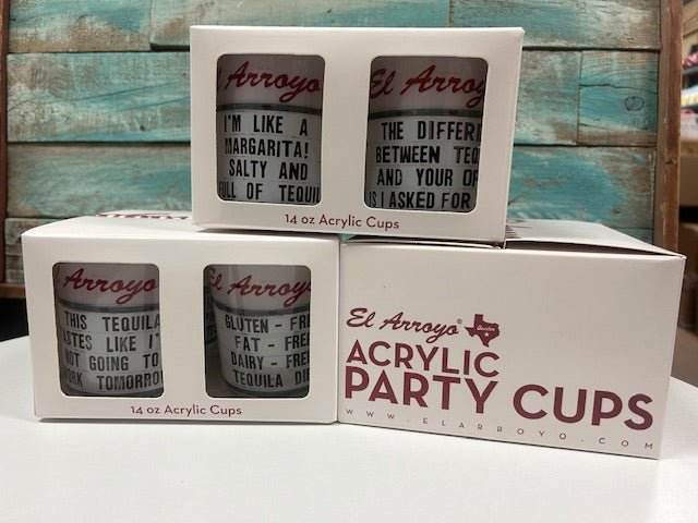 El Arroyo Set of 4 Sign Acrylic Cups - The Bronze Butterfly