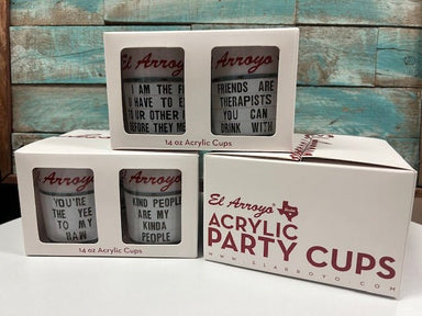 El Arroyo Set of 4 Sign Acrylic Cups - The Bronze Butterfly