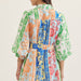 Entro Botanical Stripe Belted Mini Dress - The Bronze Butterfly