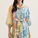 Entro Botanical Stripe Belted Mini Dress - The Bronze Butterfly