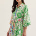 Entro Botanical Stripe Belted Mini Dress - The Bronze Butterfly