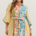 Entro Botanical Stripe Belted Mini Dress - The Bronze Butterfly