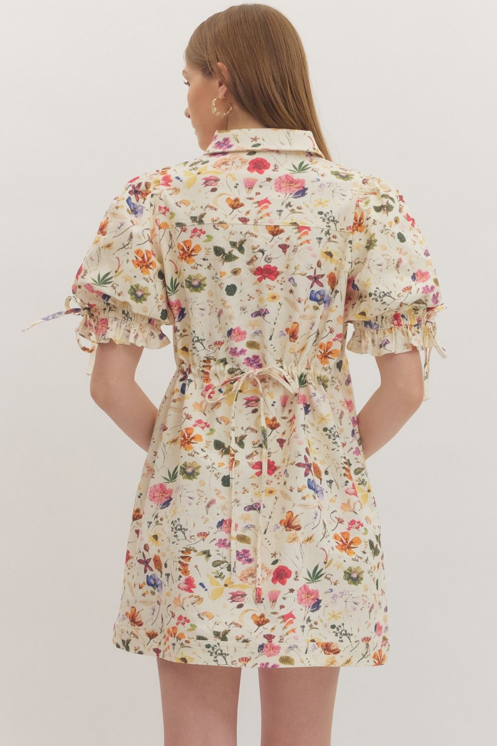 ENTRO FLORAL MINI COLLAR DRESS - The Bronze Butterfly