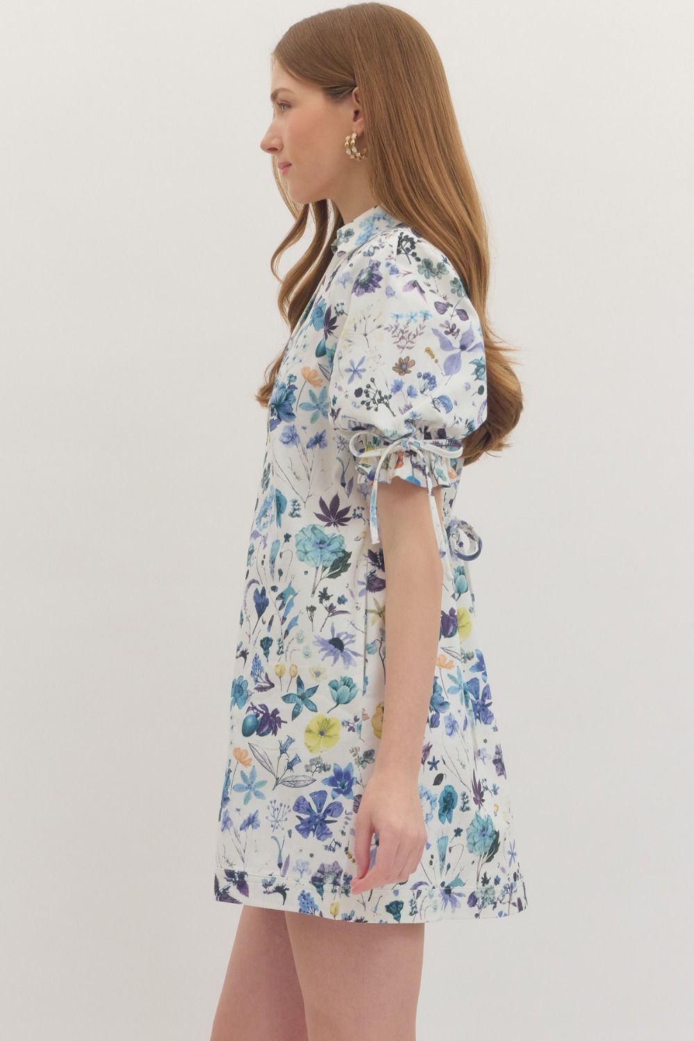 ENTRO FLORAL MINI COLLAR DRESS - The Bronze Butterfly