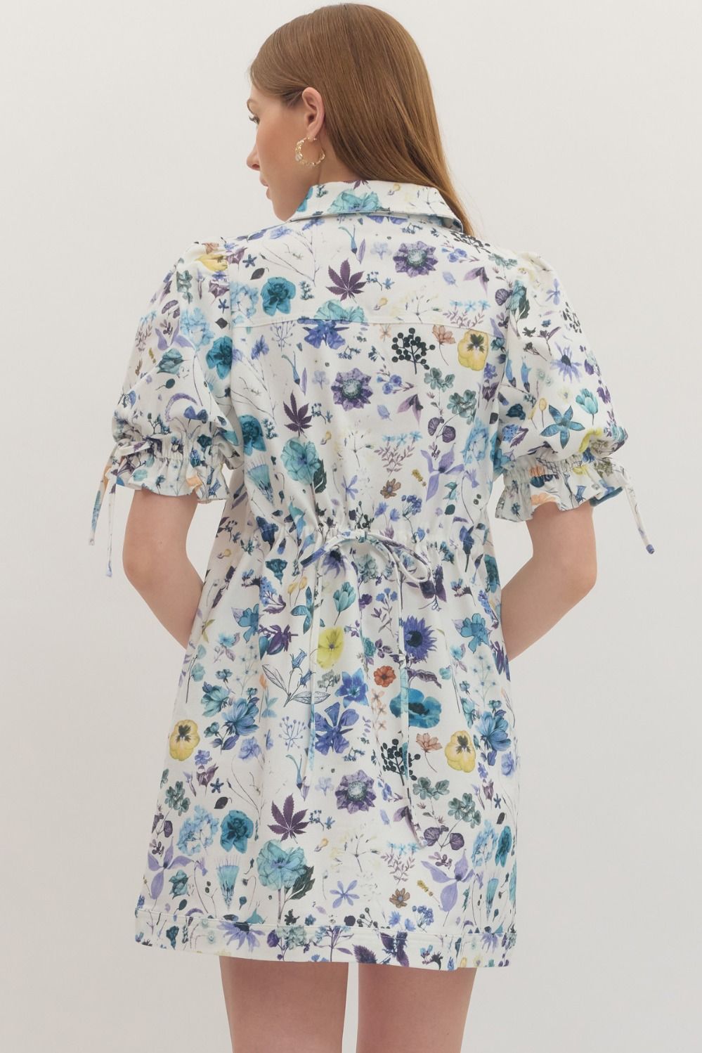 ENTRO FLORAL MINI COLLAR DRESS - The Bronze Butterfly
