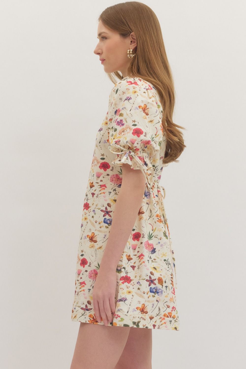 ENTRO FLORAL MINI COLLAR DRESS - The Bronze Butterfly