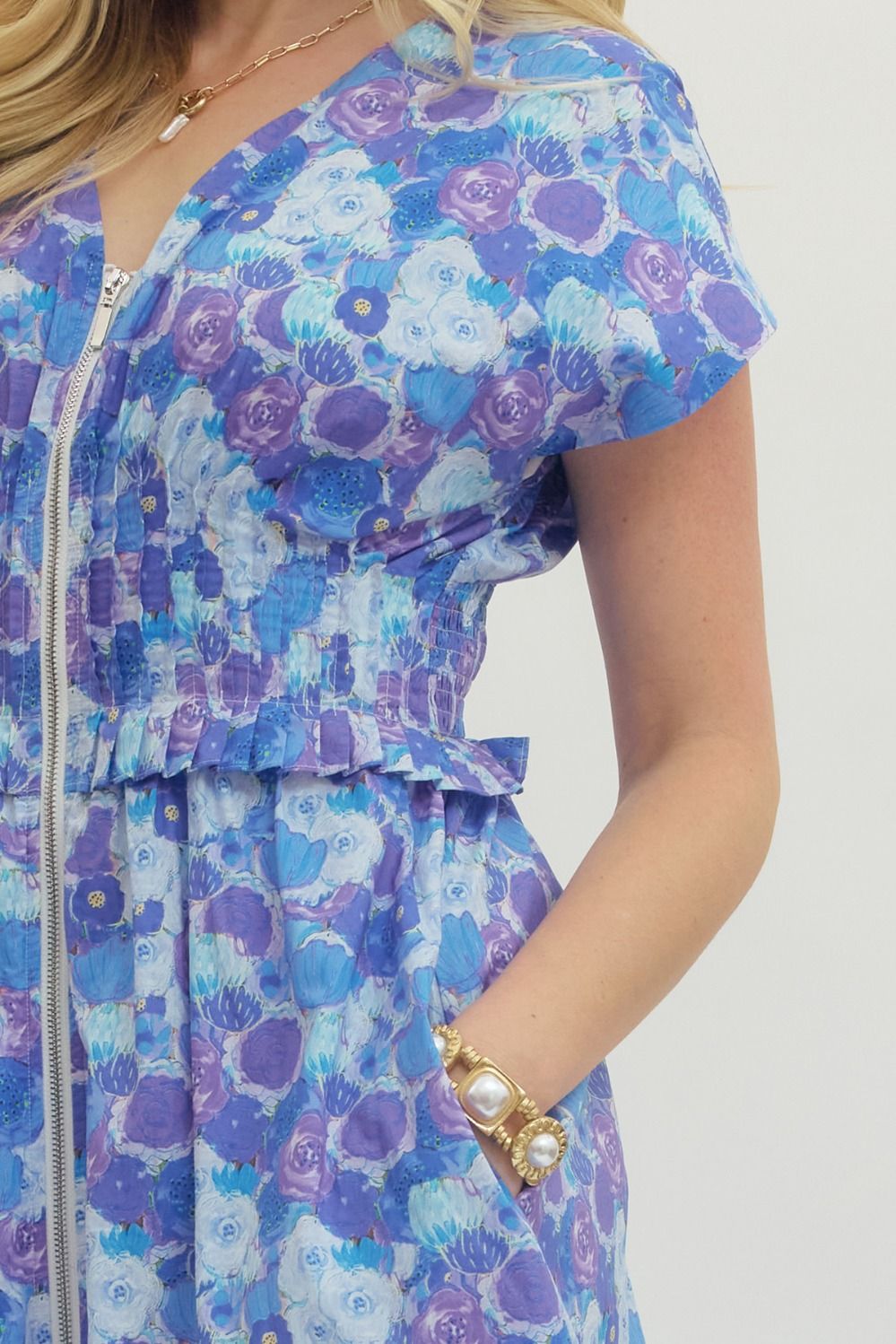 Entro Floral Printed Midi Dress - The Bronze Butterfly