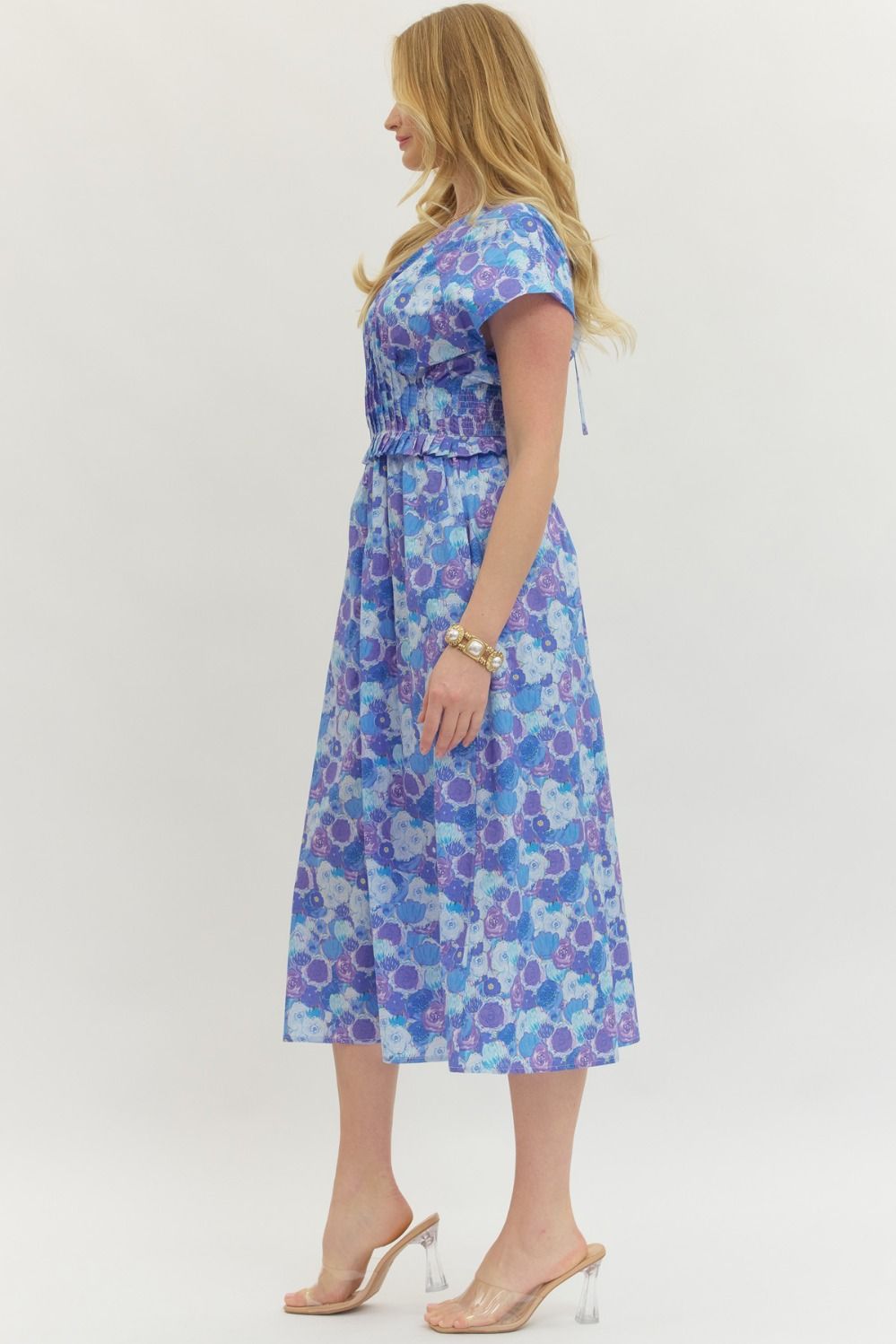 Entro Floral Printed Midi Dress - The Bronze Butterfly