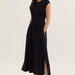 Entro Solid Cap Sleeve Midi Dress - The Bronze Butterfly