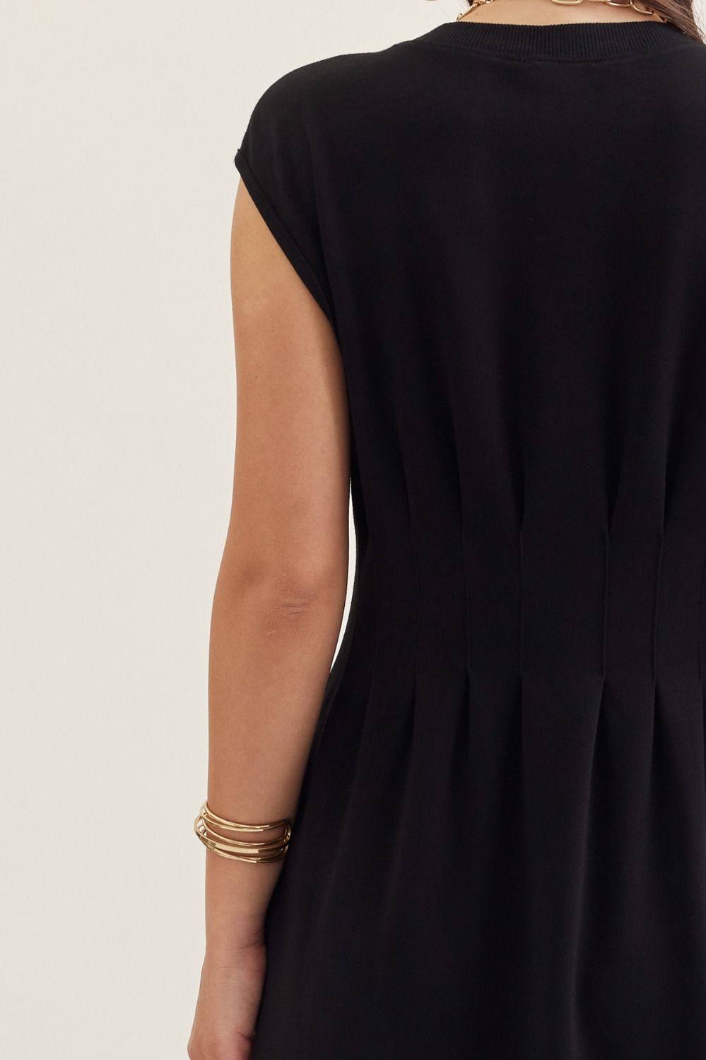 Entro Solid Cap Sleeve Midi Dress - The Bronze Butterfly