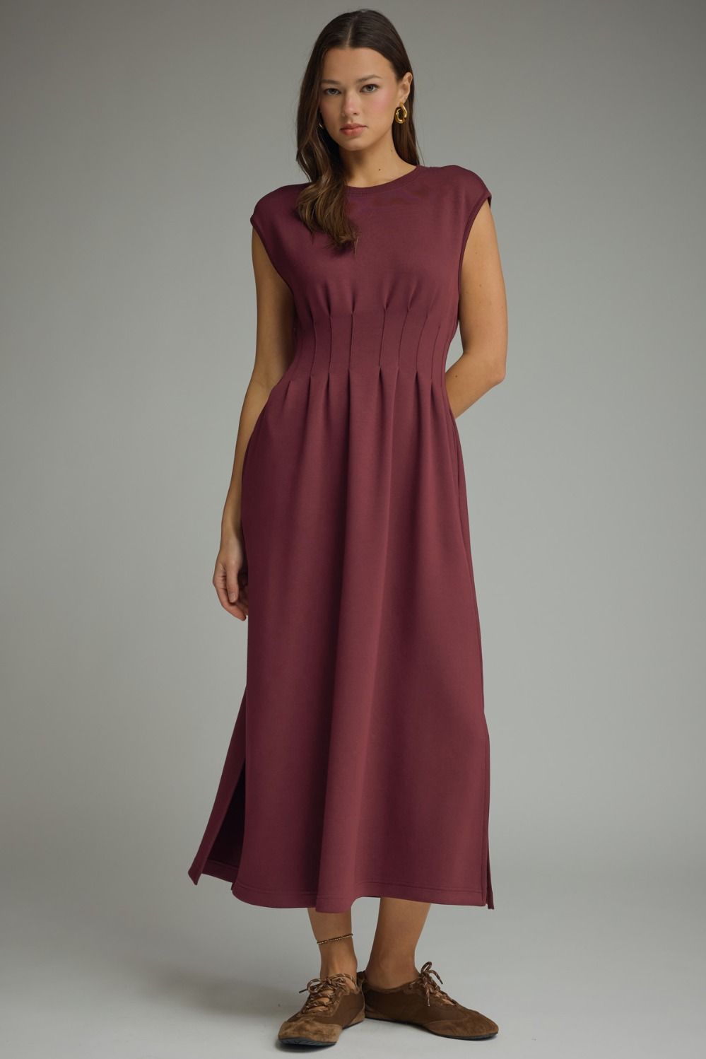 Entro Solid Cap Sleeve Midi Dress Black or Red - The Bronze Butterfly