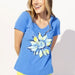 Escape Peruvian Cotton Sunflower V - Neck Tee - The Bronze Butterfly