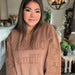 Evelyn Embossed Sweater - Coffee - The Bronze Butterfly
