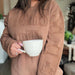Evelyn Embossed Sweater - Coffee - The Bronze Butterfly