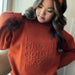 Evelyn Embossed Sweater - Corn Maze Pumpkin Spice Latte - The Bronze Butterfly
