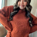 Evelyn Embossed Sweater - Corn Maze Pumpkin Spice Latte - The Bronze Butterfly