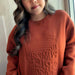 Evelyn Embossed Sweater - Corn Maze Pumpkin Spice Latte - The Bronze Butterfly