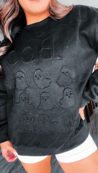 Evelyn Embossed Sweater - Ghostly Boo - The Bronze Butterfly