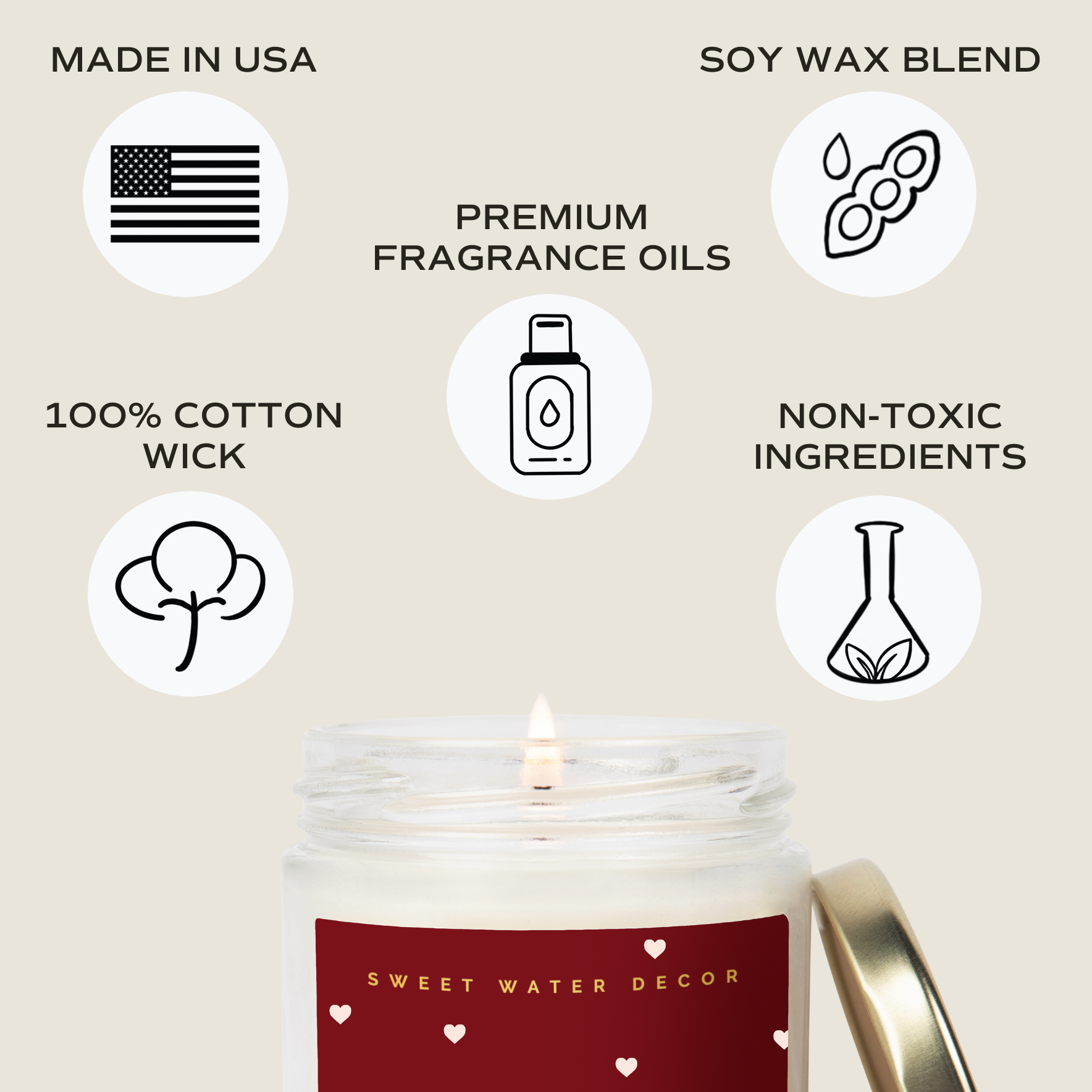 Love You Soy Candle- Valentine's Day