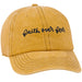 Faith Over Fear Embroidered Baseball Cap | Golden Yellow - The Bronze Butterfly
