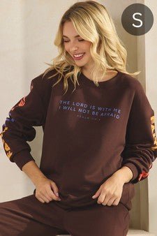 "Faith over Fear" Scuba top Coffee - The Bronze Butterfly