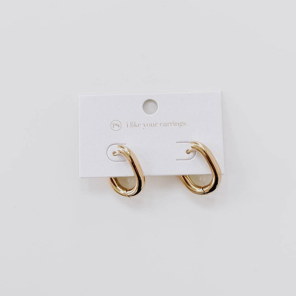 Flirty Fantasy Oval Hoop Earrings - WATERPROOF - The Bronze Butterfly