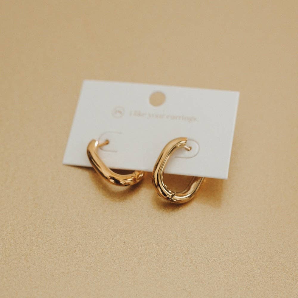 Flirty Fantasy Oval Hoop Earrings - WATERPROOF - The Bronze Butterfly