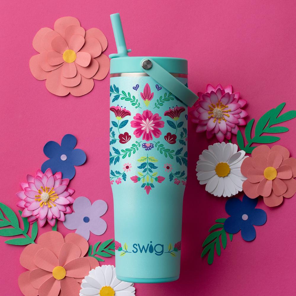 Flora Azul 30oz Leakproof To-Go Tumbler | Swig Life - The Bronze Butterfly