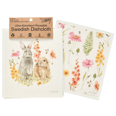 Flower Bunnies Swedish Dishcloth Set - The Bronze Butterfly