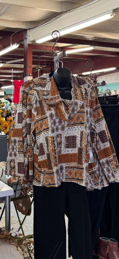 Folk Patchwork Cowl Pullover Style - The Bronze Butterfly