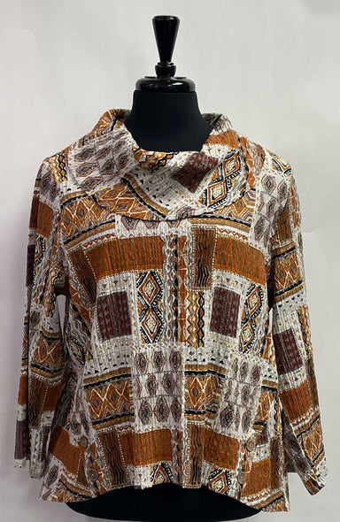 Folk Patchwork Cowl Pullover Style - The Bronze Butterfly