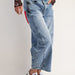 Football Patch Back Pockets Barrel Jeans - The Bronze Butterfly