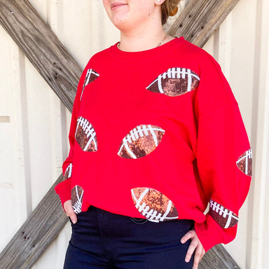 Football Sequin Sweatshirt - The Bronze Butterfly