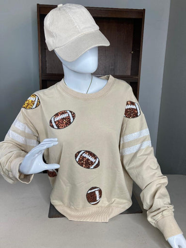 Football Sequin Sweatshirt - The Bronze Butterfly