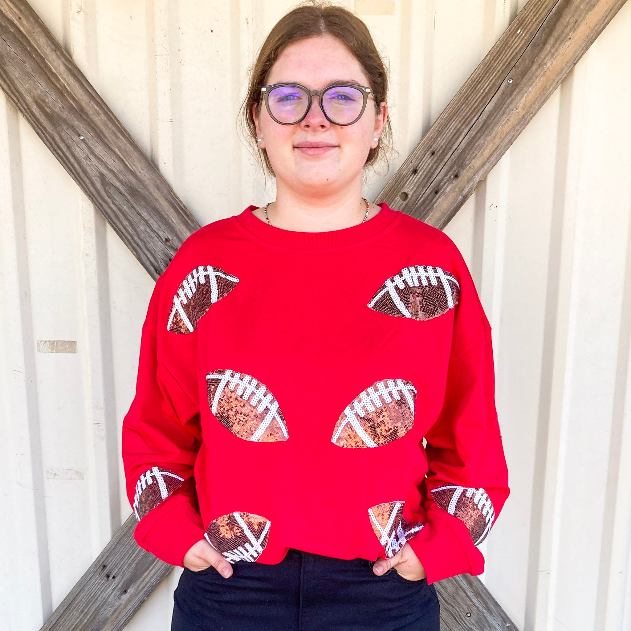 Football Sequin Sweatshirt - The Bronze Butterfly