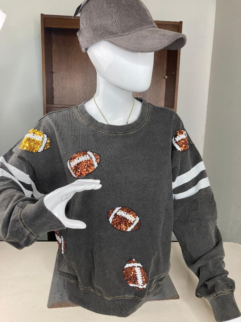 Football Sequin Sweatshirt