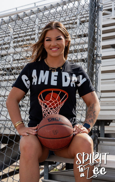 Game Day Checkered Basketball Net Tee - The Bronze Butterfly
