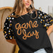 Game Day Metallic Letter Spangle Sleeve - The Bronze Butterfly