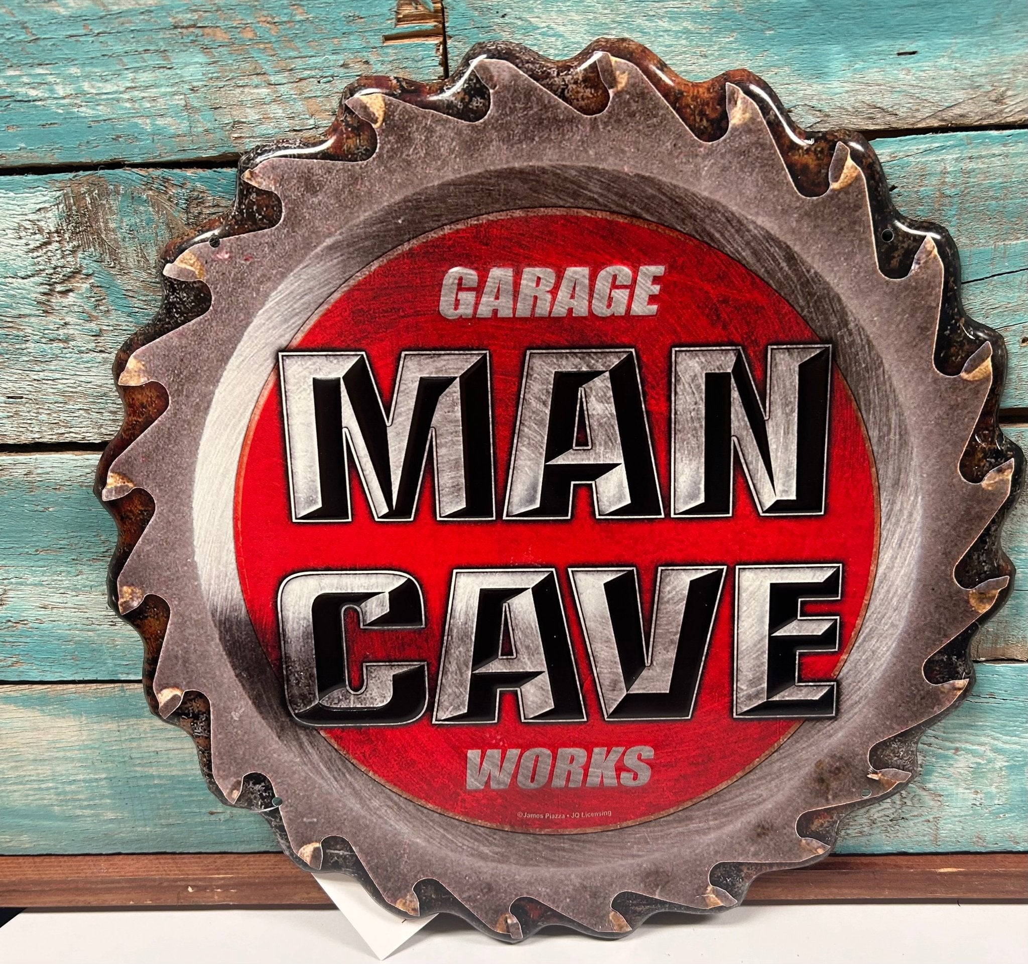 Garage Mancave Works Die cut metal sign Saw Blade - The Bronze Butterfly