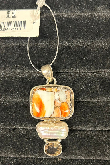 Gemstone/Sterling Silver Tiered Pendant - The Bronze Butterfly