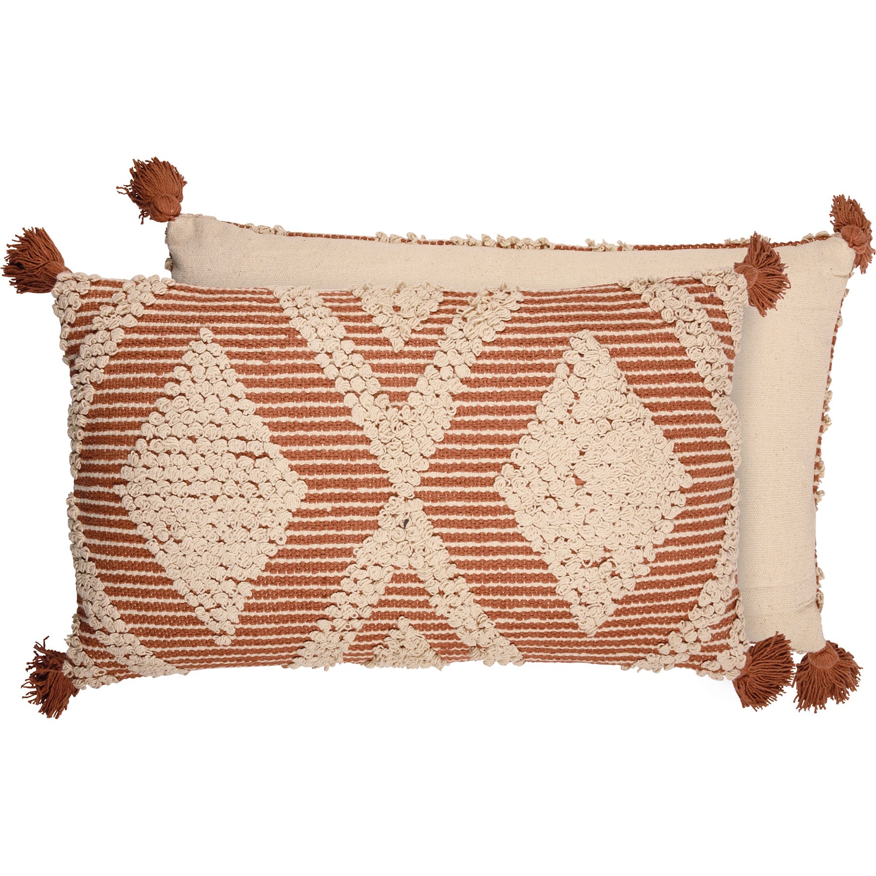 Geometric Diamonds w/ Fringe Pillow - The Bronze Butterfly