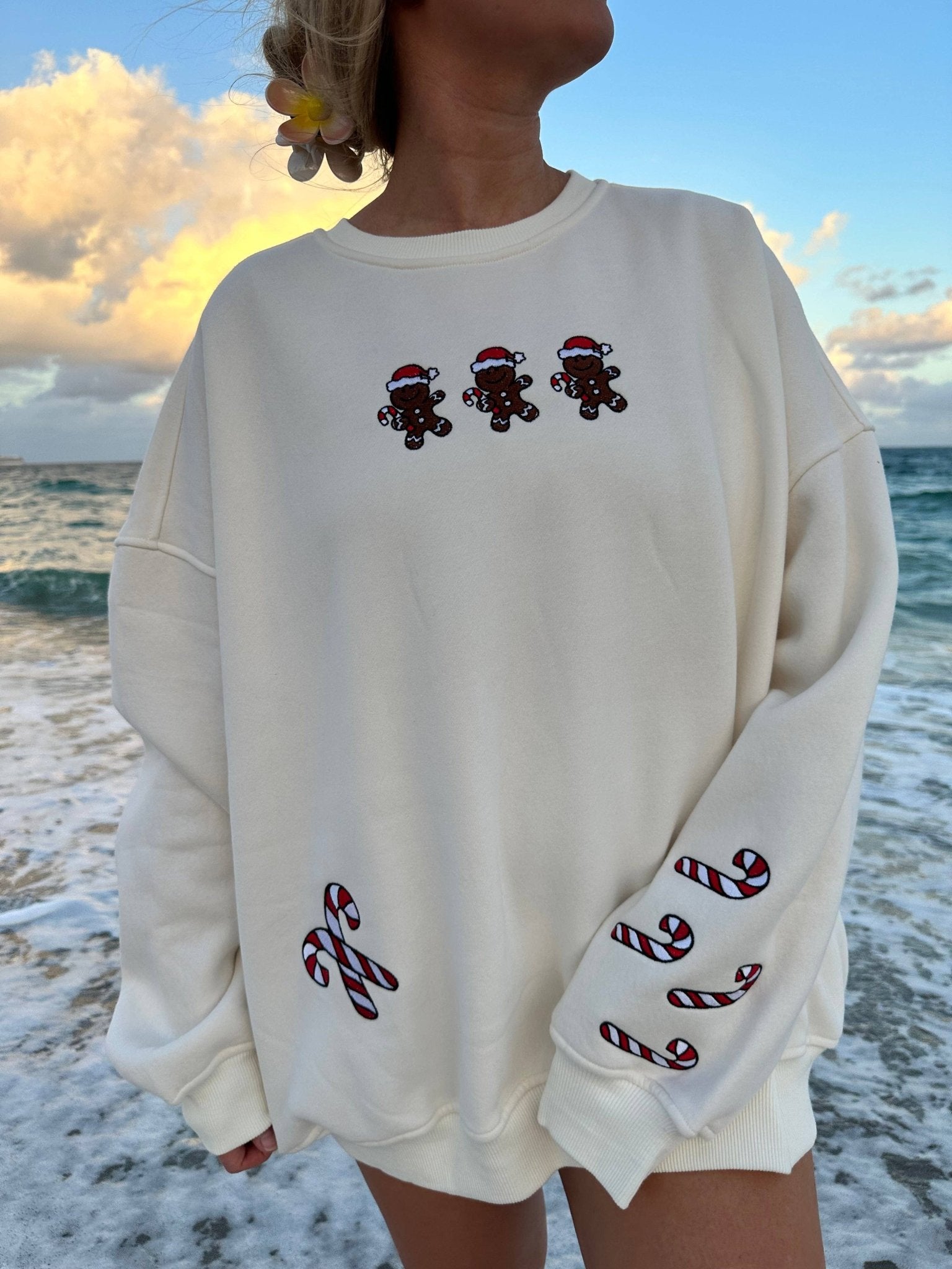 Gingerbread Recipe Christmas Embroider Sweatshirt By Sunkissed Coconut - The Bronze Butterfly